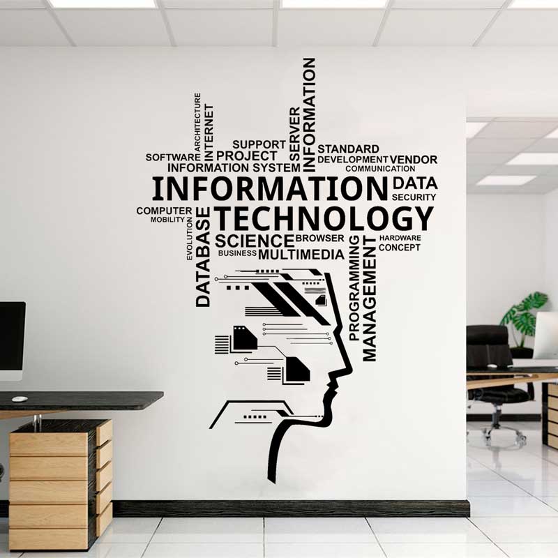 Information Technology Officer - Calcomanía de vinilo de tecnología de