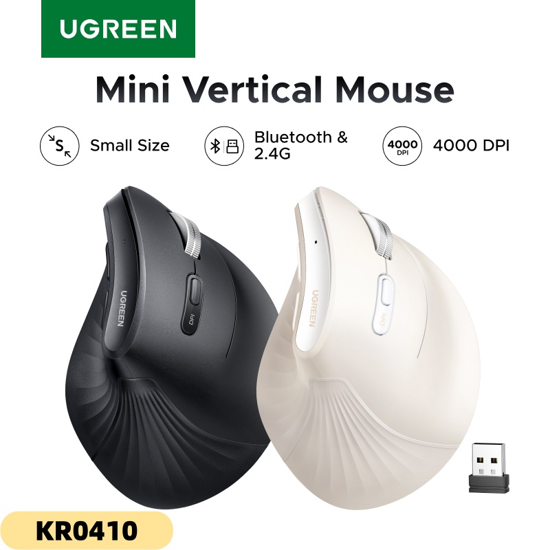 Ergonomic Mouse Vertical - Ratón Vertical Inalámbrico UGREEN, Tamaño Pequeño,