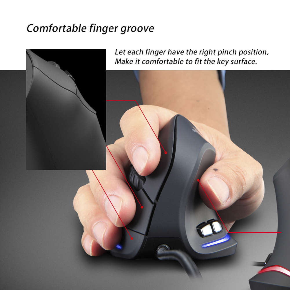 Ergonomic Mouse Vertical - Ratón Óptico Vertical con Cable USB